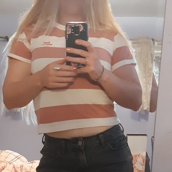 RPM Rose Stripe Tee size 10 - Picture 2 of 7